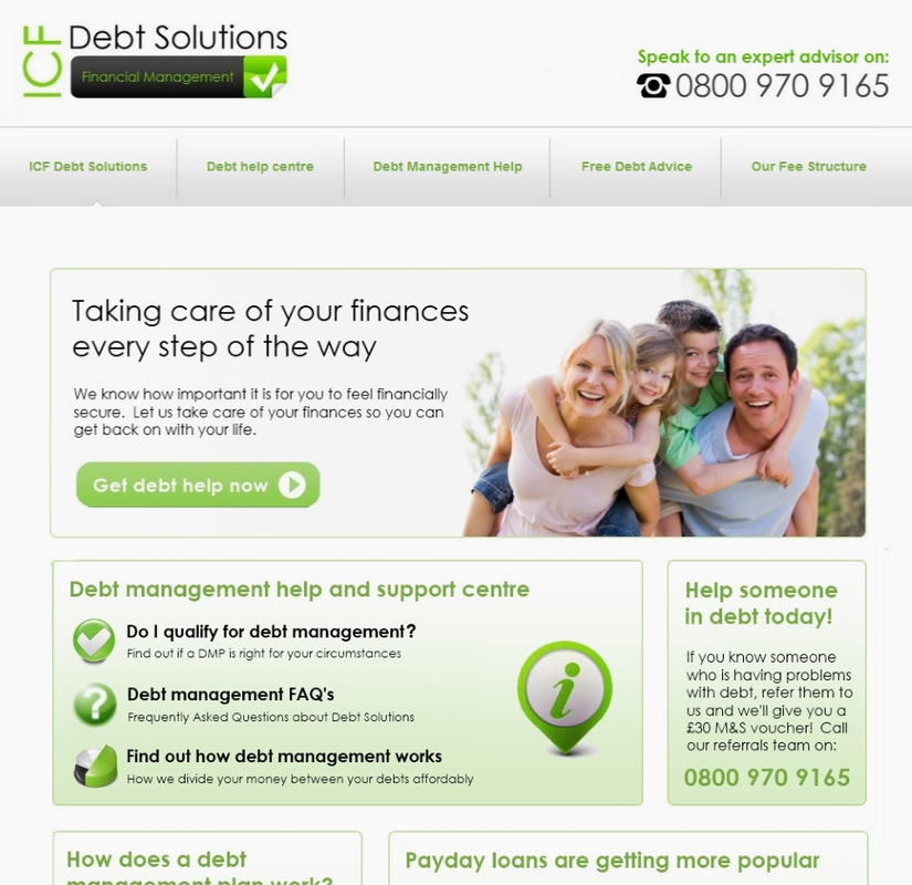 ICF Debt Solutions Website Design