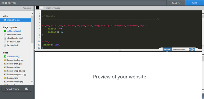HTML and CSS code editor